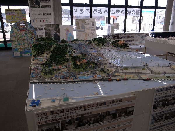 宮古市道の駅に展示されている宮古市の模型の写真