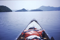 洞爺湖の島々と有珠山の写真