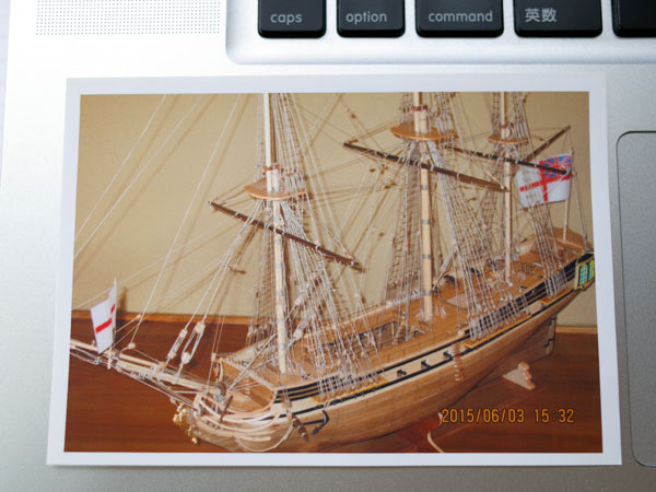 精密な帆船の模型の写真
