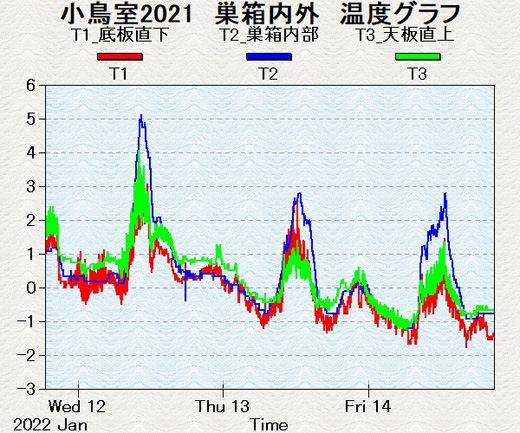 連日冬日が続く温度グラフの写真